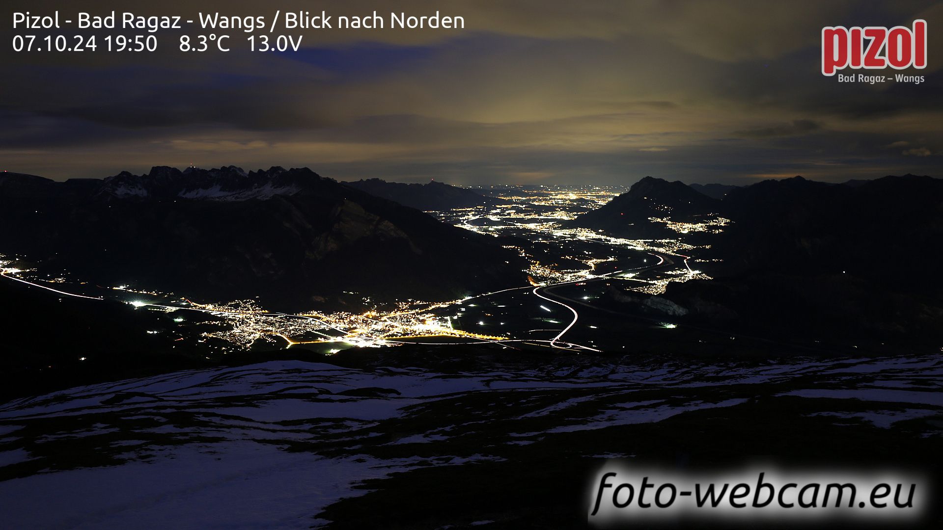 Pfäfers: Pizol - Bad Ragaz - Wangs - Blick nach Norden