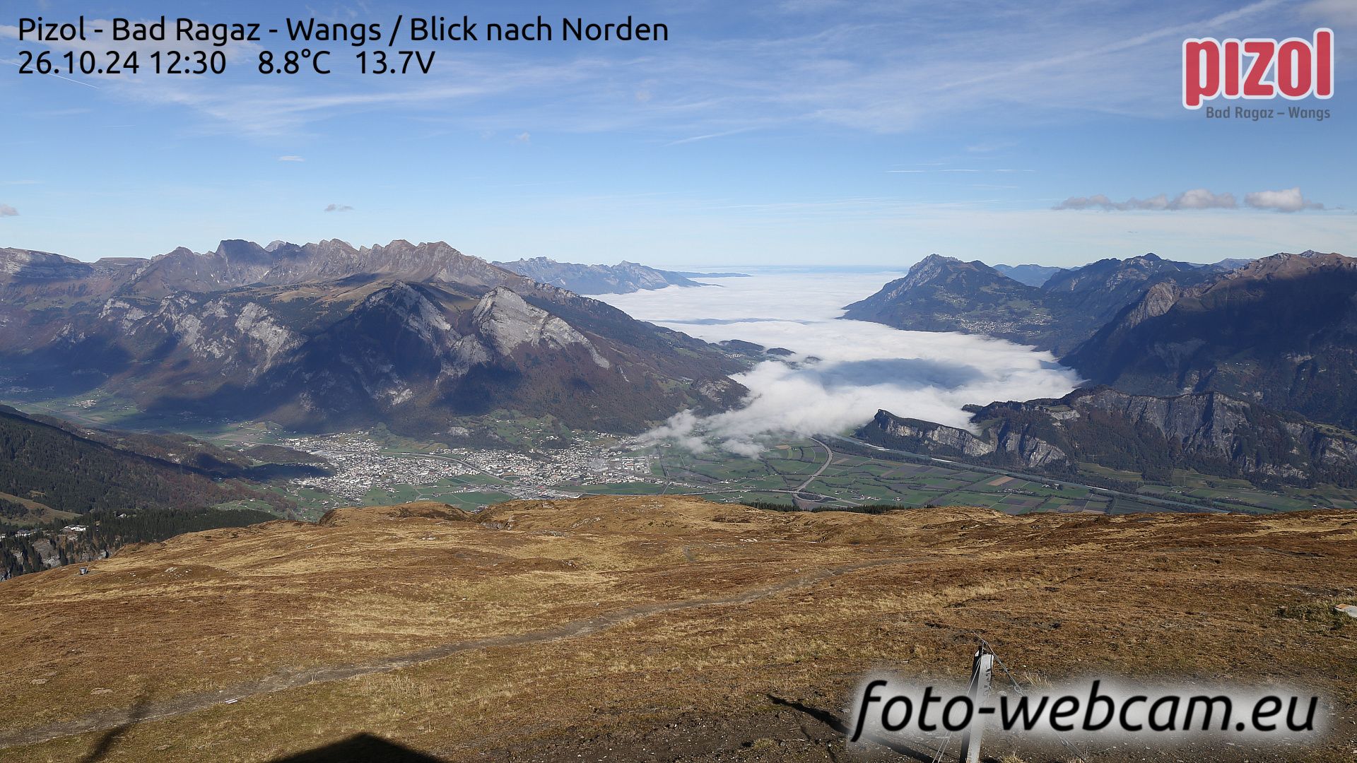 Pfäfers: Pizol - Bad Ragaz - Wangs - Blick nach Norden