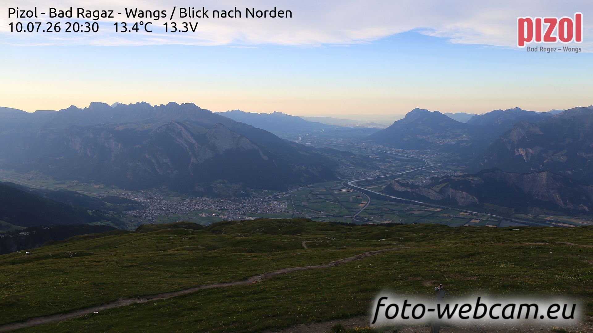 Pfäfers: Pizol - Bad Ragaz - Wangs - Blick nach Norden