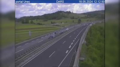 Zadnja slika ob 12h: Avtocesta Ljubljana - Koper, portal Unec 2