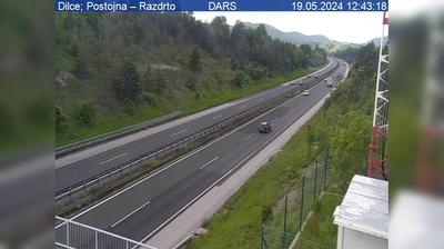 Zadnja slika ob 12h: Avtocesta Ljubljana - Koper, Dilce, Postojna