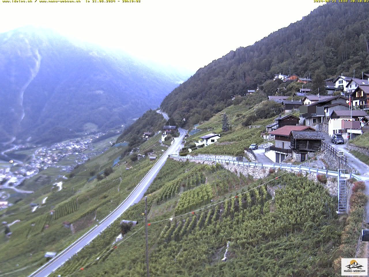 Ravoire: Vue sur la route du Col de la Forclaz sur Martigny - France