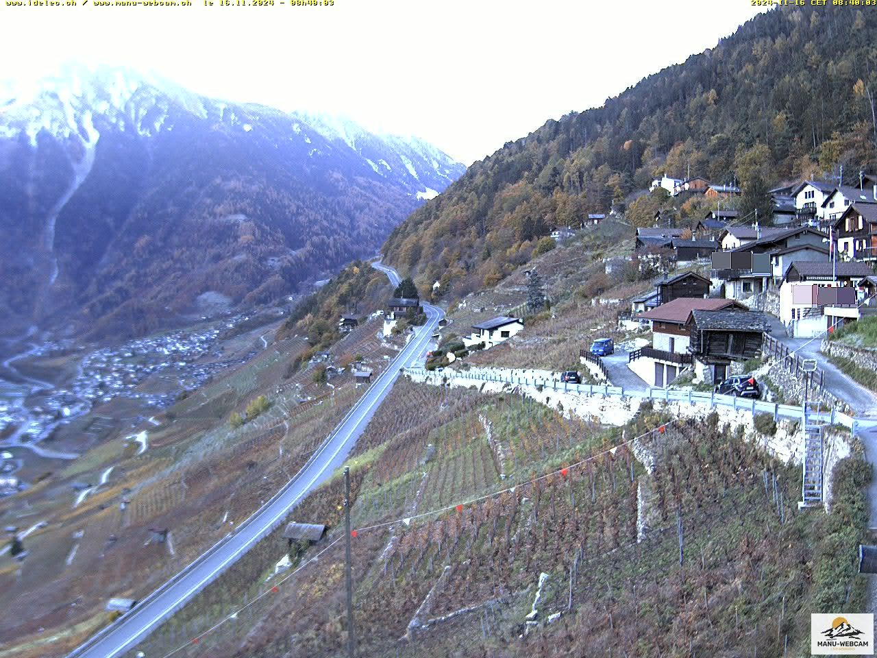 Ravoire: Vue sur la route du Col de la Forclaz sur Martigny - France