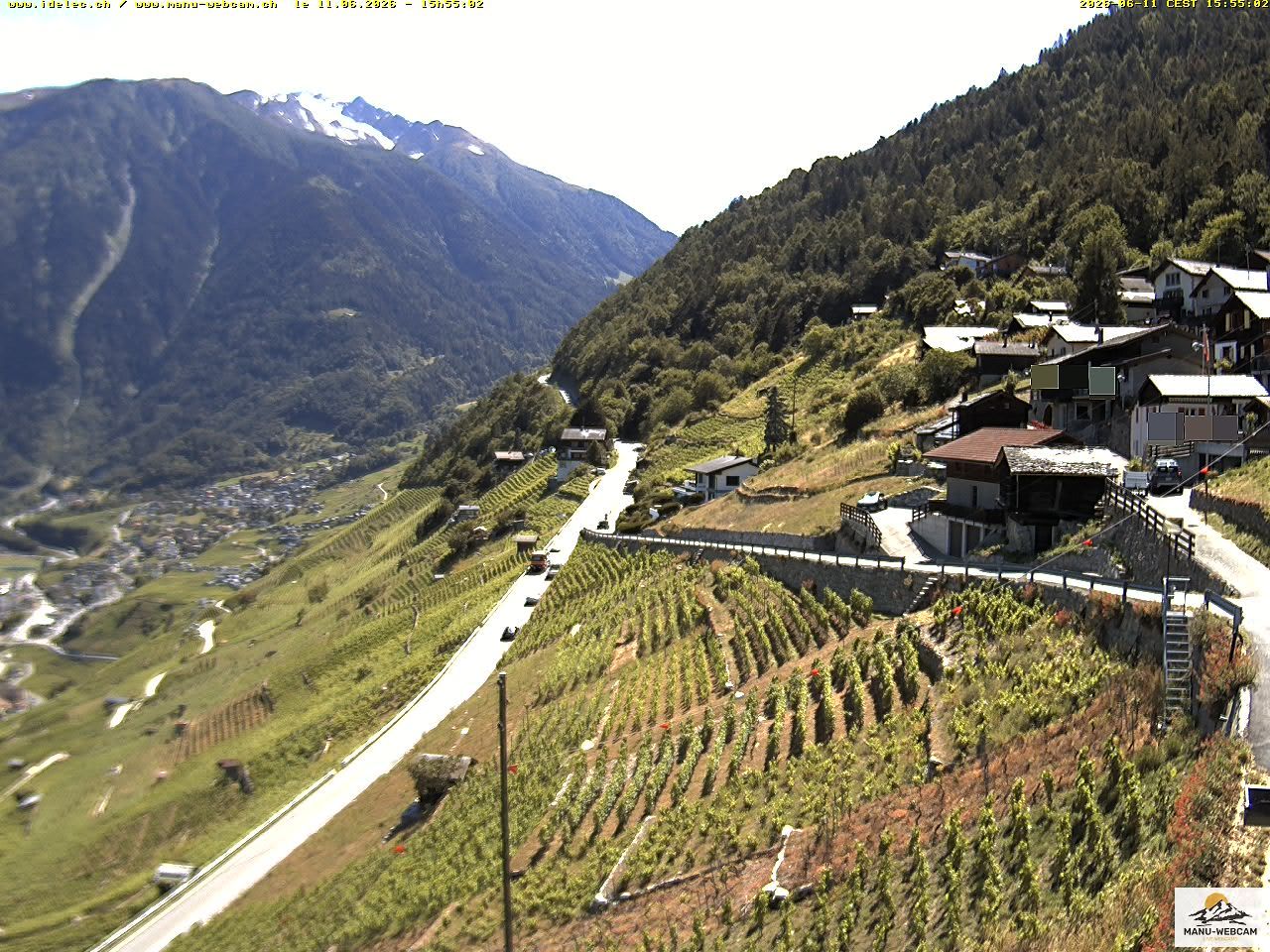 Ravoire › Westen: Vue sur la route du Col de la Forclaz sur Martigny Valais Suisse.- France