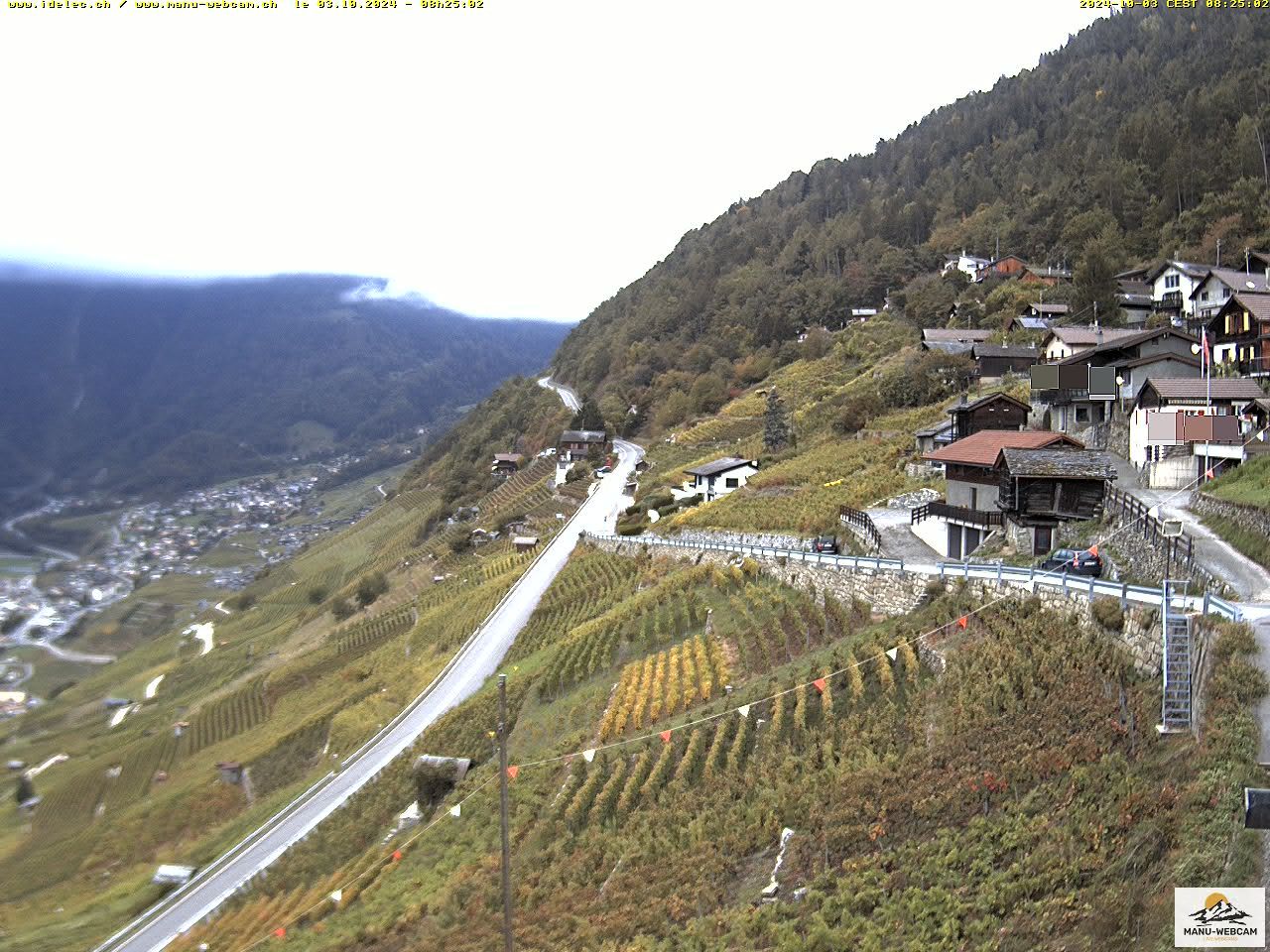 Ravoire: Vue sur la route du Col de la Forclaz sur Martigny - France