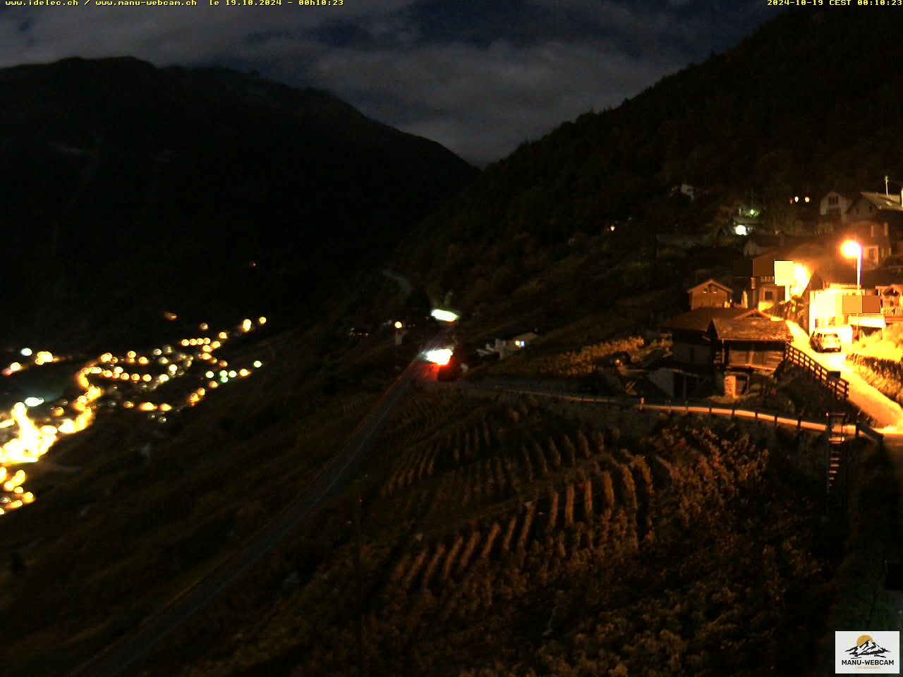 Ravoire: Vue sur la route du Col de la Forclaz sur Martigny - France