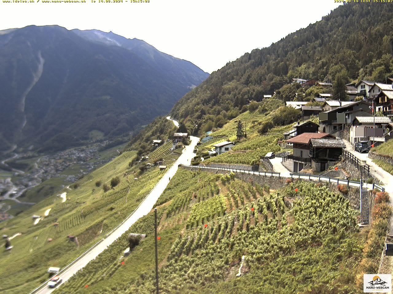 Ravoire: Vue sur la route du Col de la Forclaz sur Martigny - France