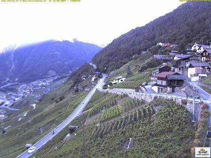 Ravoire: Vue sur la route du Col de la Forclaz sur Martigny - France