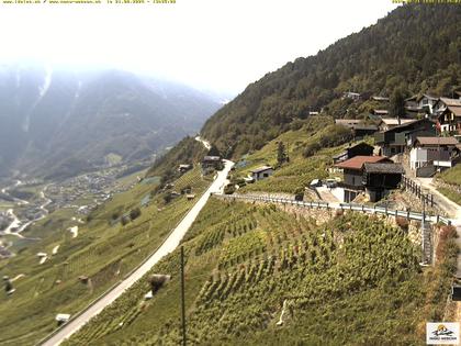 Ravoire: Vue sur la route du Col de la Forclaz sur Martigny - France