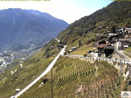 Ravoire: Vue sur la route du Col de la Forclaz sur Martigny - France
