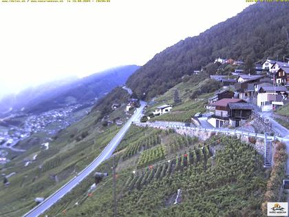 Ravoire: Vue sur la route du Col de la Forclaz sur Martigny - France