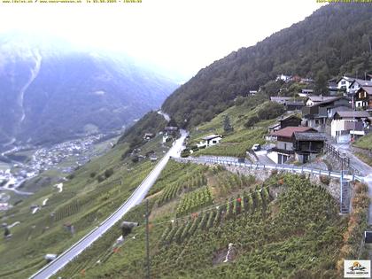 Ravoire: Vue sur la route du Col de la Forclaz sur Martigny - France