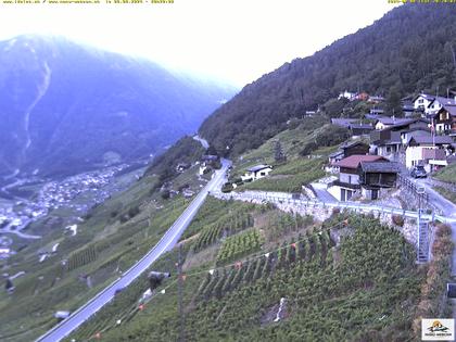 Ravoire: Vue sur la route du Col de la Forclaz sur Martigny - France