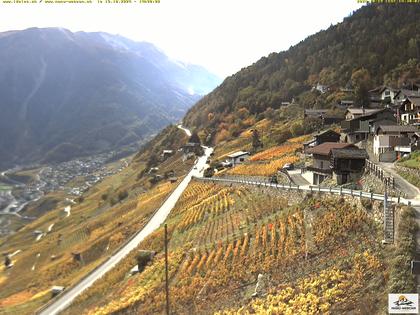 Ravoire: Vue sur la route du Col de la Forclaz sur Martigny - France