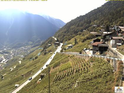 Ravoire: Vue sur la route du Col de la Forclaz sur Martigny - France