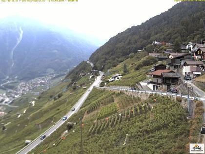 Ravoire: Vue sur la route du Col de la Forclaz sur Martigny - France