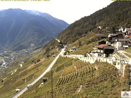 Ravoire: Vue sur la route du Col de la Forclaz sur Martigny - France