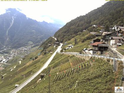 Ravoire: Vue sur la route du Col de la Forclaz sur Martigny - France