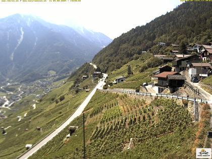 Ravoire: Vue sur la route du Col de la Forclaz sur Martigny - France