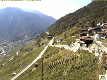 Ravoire: Vue sur la route du Col de la Forclaz sur Martigny - France