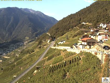 Ravoire: Vue sur la route du Col de la Forclaz sur Martigny - France