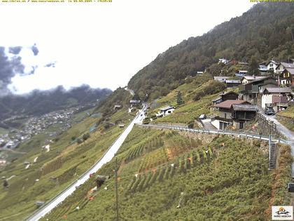 Ravoire: Vue sur la route du Col de la Forclaz sur Martigny - France