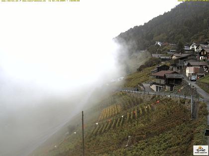 Ravoire: Vue sur la route du Col de la Forclaz sur Martigny - France