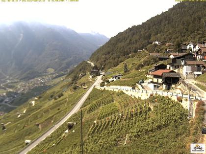 Ravoire: Vue sur la route du Col de la Forclaz sur Martigny - France