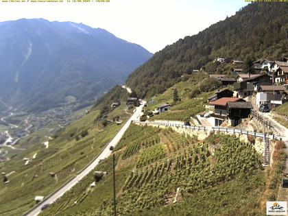 Ravoire: Vue sur la route du Col de la Forclaz sur Martigny - France