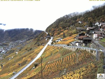 Ravoire: Vue sur la route du Col de la Forclaz sur Martigny - France