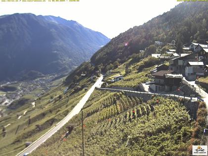 Ravoire: Vue sur la route du Col de la Forclaz sur Martigny - France