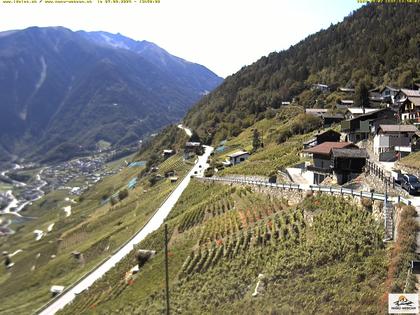 Ravoire: Vue sur la route du Col de la Forclaz sur Martigny - France