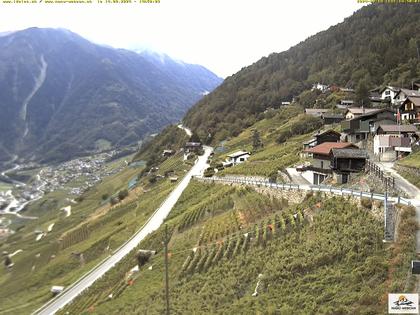 Ravoire: Vue sur la route du Col de la Forclaz sur Martigny - France