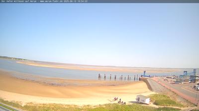 Wittdun auf Amrum › North-East: Wittdün - Hafen von Wittdün mit Blick auf die Südküste von Föhr: Wittdün Hafen