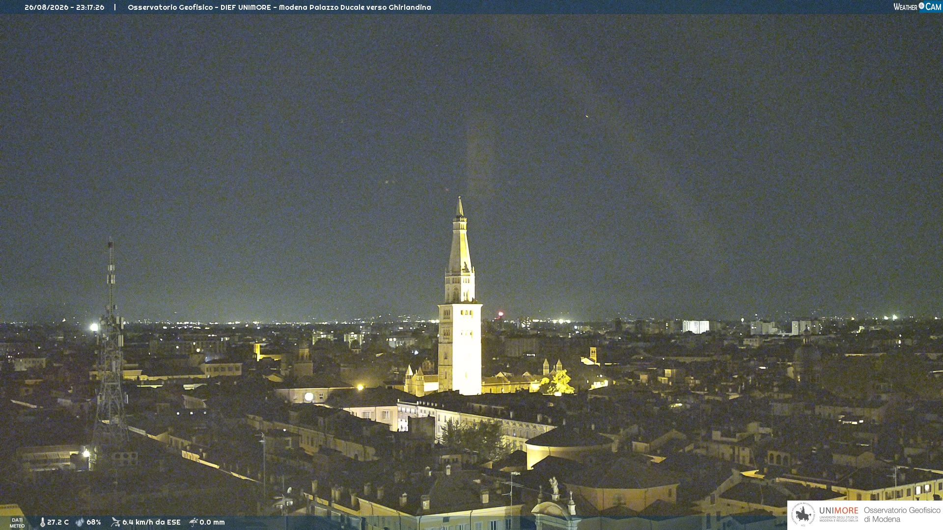 Traffic Cam Modena › South-West: Piazza Roma - Torre Civica - Ghirlandina - Monte Cimone - Appennino Tosco-Emiliano National Park