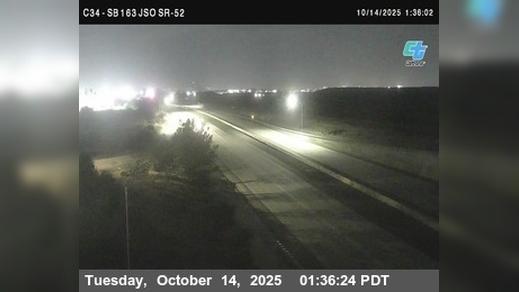 Traffic Cam Kearny Mesa › South: C034) SR-163 : Just South Of SR-52