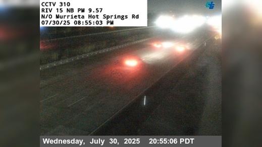 Traffic Cam Murrieta › North: I-15 : (310) N/O - Hot Springs Rd