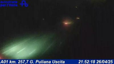 Preview delle webcam di Barberino di Mugello: A01 km. 257,7 G. Puliana Uscita