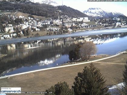 Sankt Moritz: St. Moritzer - See mit St. Moritz-Dorf