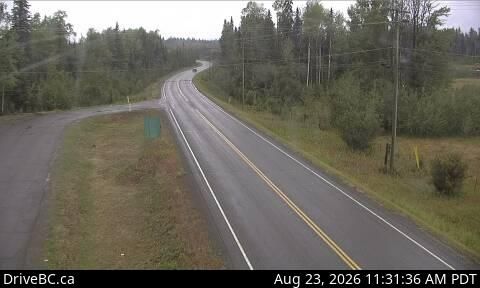 Traffic Cam Interlakes › West: Hwy 24, 63 km west of Little Fort, looking west