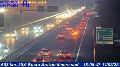 Preview delle webcam di Cassano Magnago: A08 km. 25,6 Busto Arsizio itinere sud