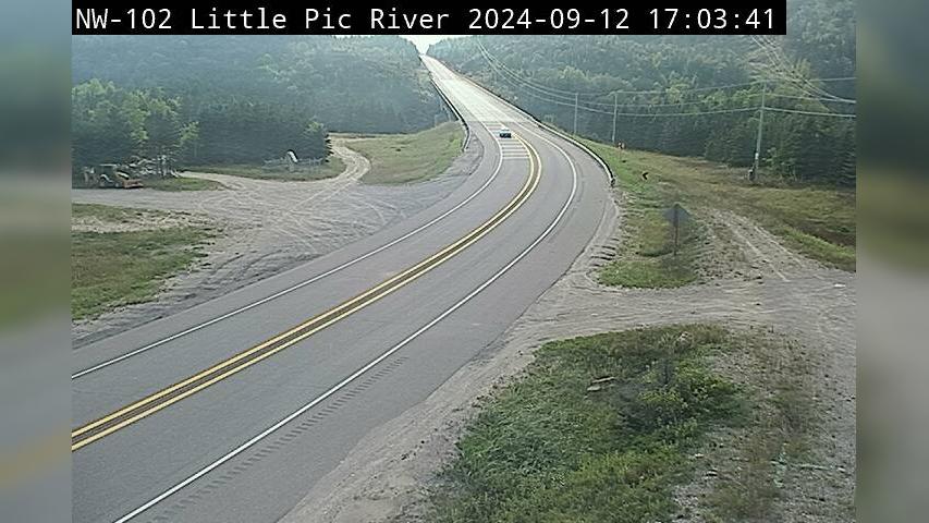 Traffic Cam Unorganized Thunder Bay District: Highway 17 near Neys Provincial Park