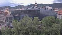 Letzte Tageslichtansicht von Graz: Kunsthaus − Webcam BIX Medienfassade