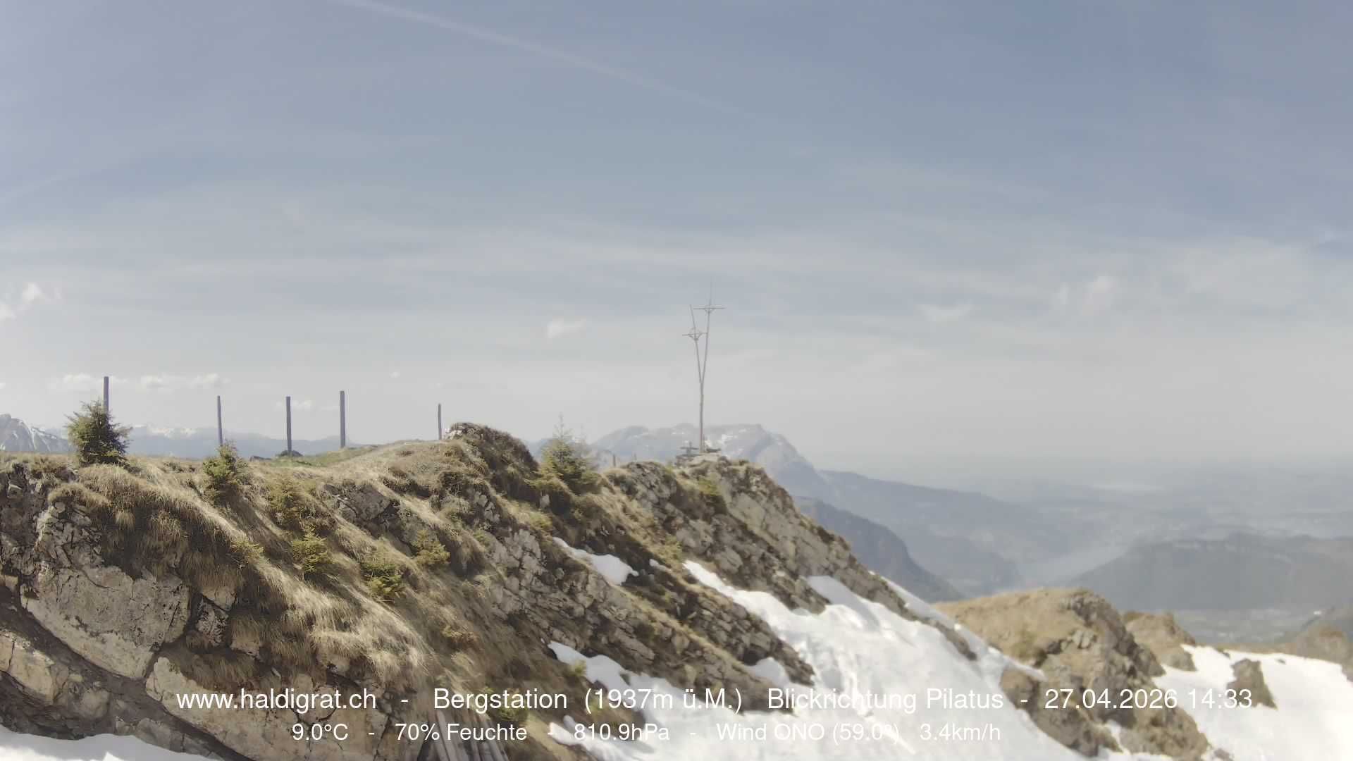 Wolfenschiessen: Bergstation Haldigrat (1937m) Blickrichtung West - Pilatus