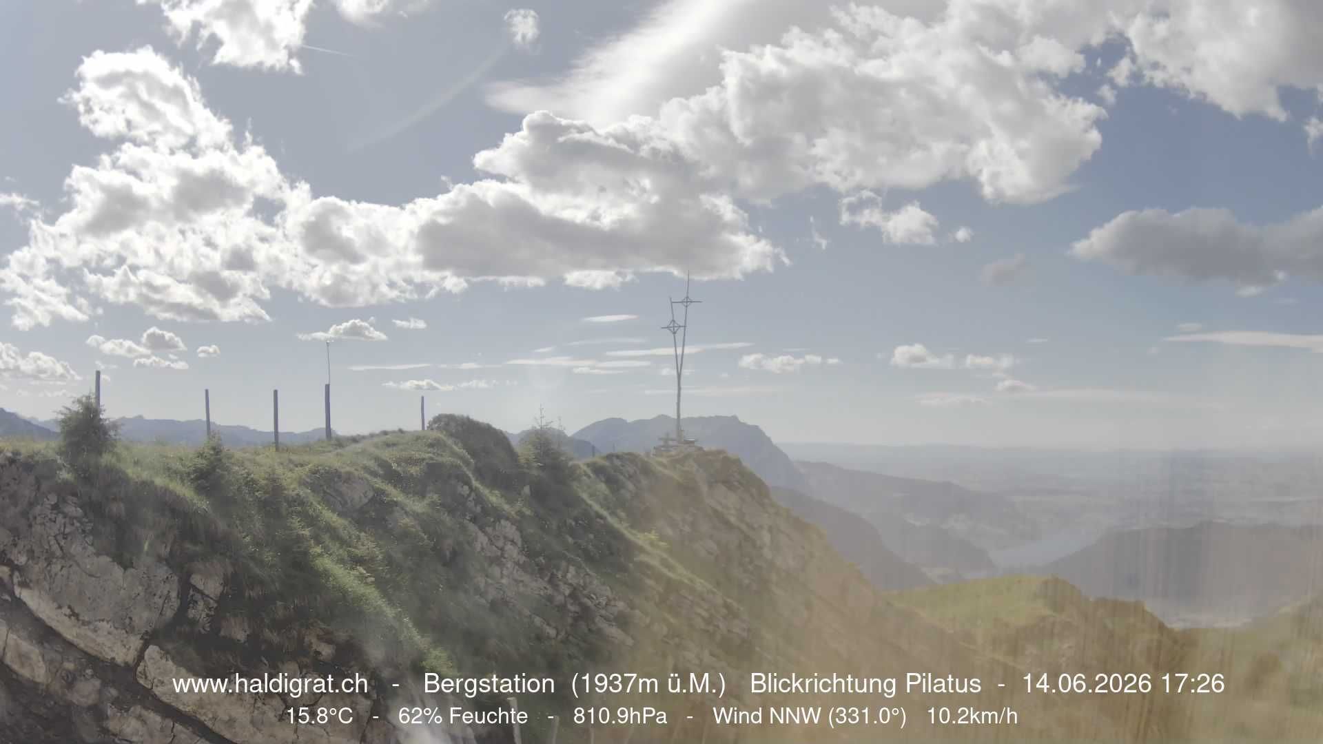 Wolfenschiessen: Bergstation Haldigrat (1937m) Blickrichtung West - Pilatus