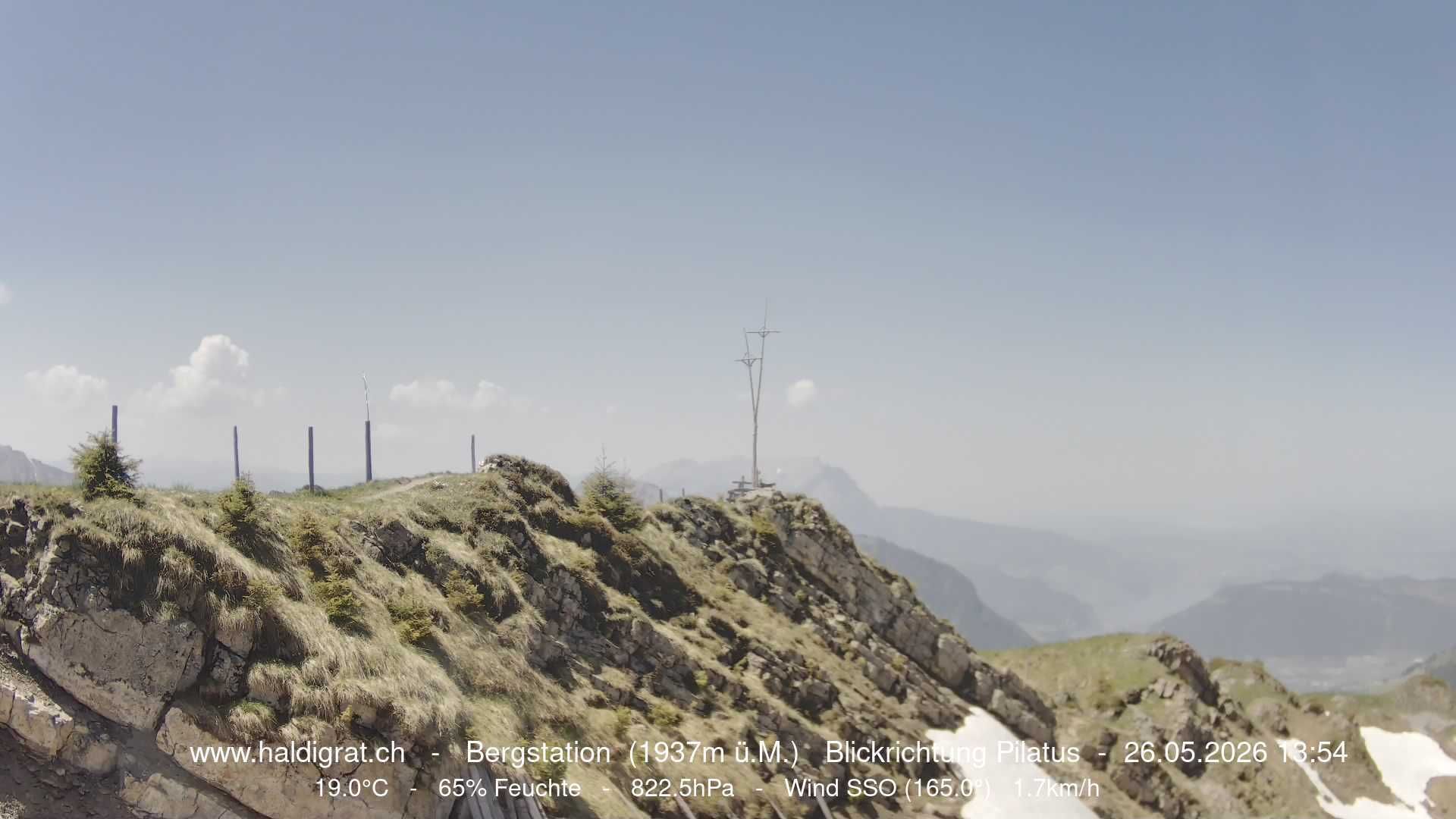 Wolfenschiessen: Bergstation Haldigrat (1937m) Blickrichtung West - Pilatus