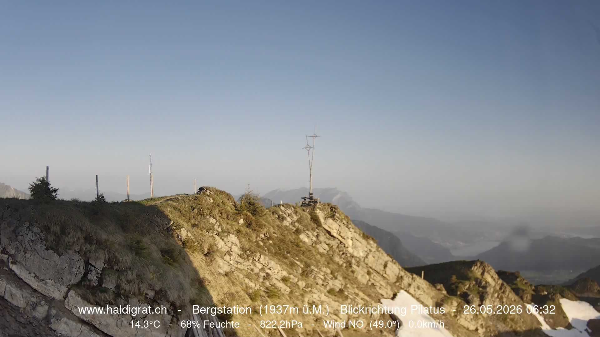 Wolfenschiessen: Bergstation Haldigrat (1937m) Blickrichtung West - Pilatus