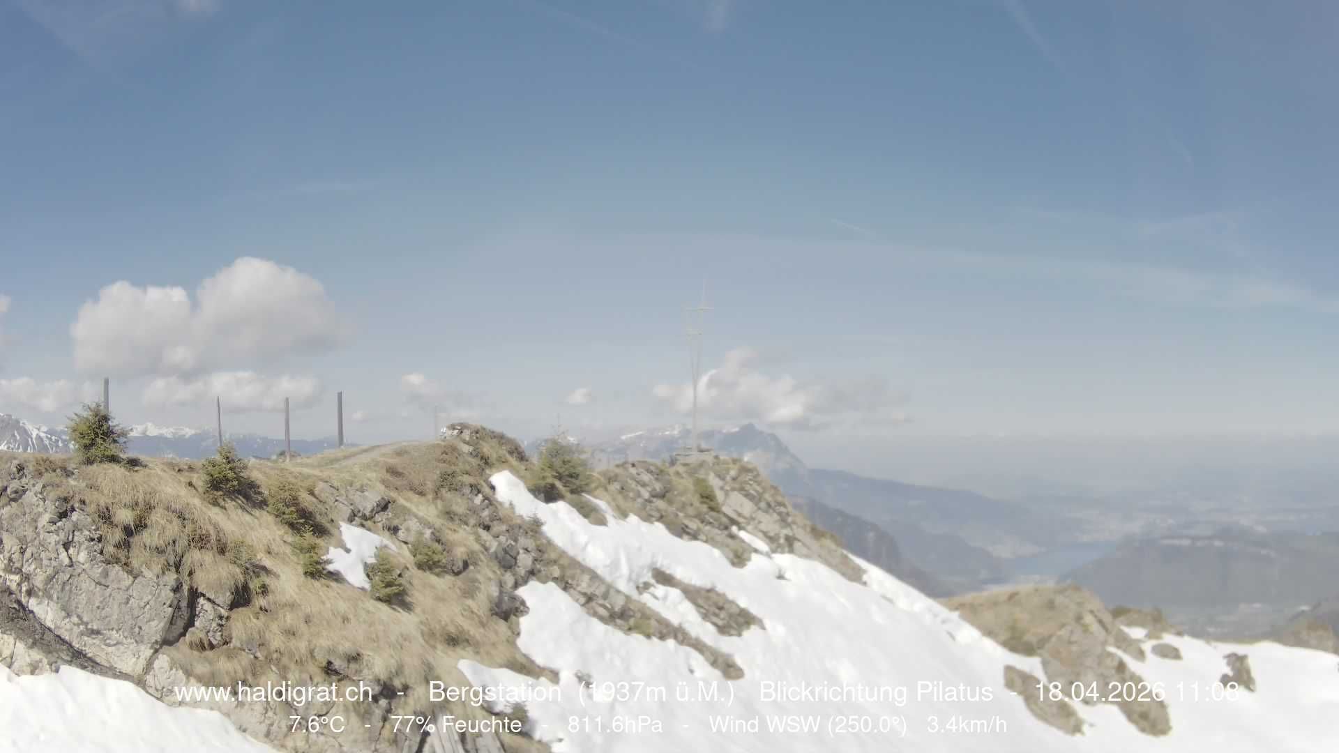 Wolfenschiessen: Bergstation Haldigrat (1937m) Blickrichtung West - Pilatus