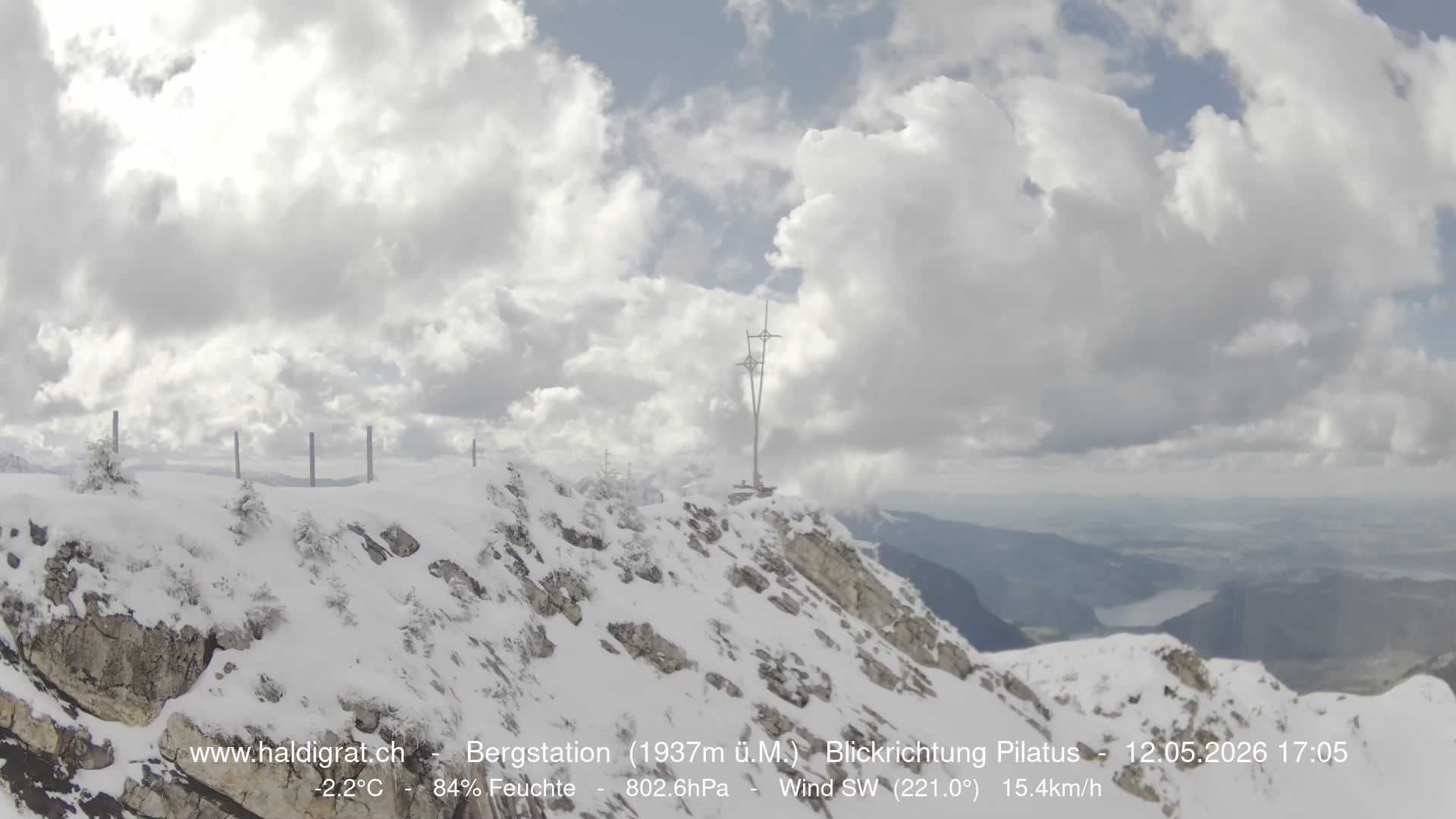Wolfenschiessen: Bergstation Haldigrat (1937m) Blickrichtung West - Pilatus