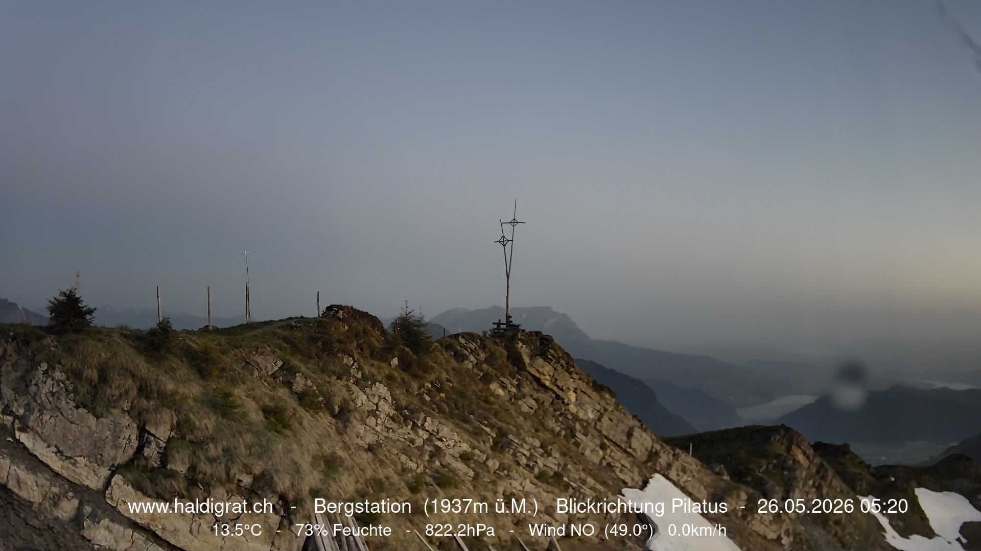 Wolfenschiessen: Bergstation Haldigrat (1937m) Blickrichtung West - Pilatus